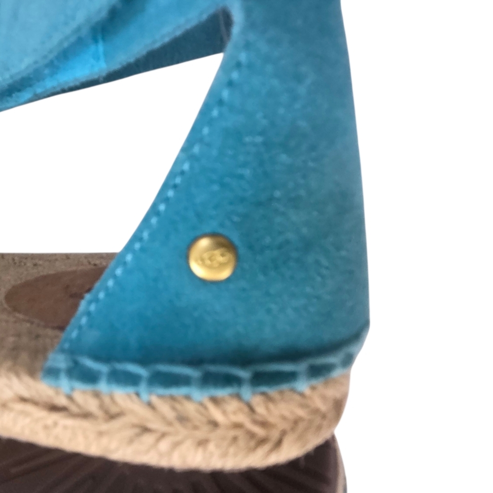 UGG Mila Suede Leather Gladiator Espadrille Sandals NEW Womens 10 Blue Open Toe - Picture 5 of 10